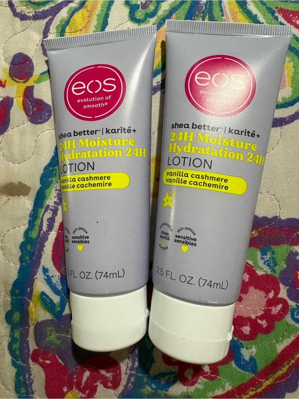 eos Vanilla Cashmere 24H Moisture Lotion in Light Lavender
